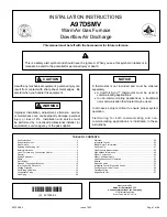 Preview for 1 page of Armstrong Air Conditioning A97DSMV Installation Instructions Manual