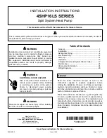 Preview for 1 page of Armstrong Air 4SHP16LS Series Installation Instructions Manual