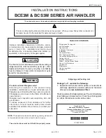 Preview for 1 page of Armstrong Air BCE3M 18 Installation Instructions Manual