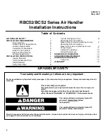 Armstrong Air BCS2 Series Installation Instructions Manual preview