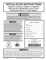 Preview for 1 page of Armstrong Air G2D93CT Installation Instructions Manual