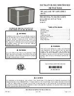 Предварительный просмотр 1 страницы Armstrong Air RP14AC Series Installation And Maintenance Instructions Manual