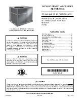 Armstrong Air RP16AC Series Installation And Maintenance Instructions Manual предпросмотр