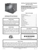 Preview for 1 page of Armstrong Air RP16DF Series Installation And Maintenance Instructions Manual