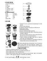 Предварительный просмотр 4 страницы Arnica PRESSO INOX Instruction Manual