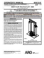 Preview for 1 page of ARO 651612 Series Operator'S Manual