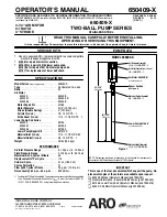 Предварительный просмотр 1 страницы ARO TWO BALL PUMP SERIES 650409-X Operator'S Manual