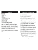 Preview for 3 page of Aroma AHG-1460 Instruction Manual & Recipe Manual
