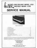 Preview for 1 page of ARP Instruments PRO 2720 Service Manual