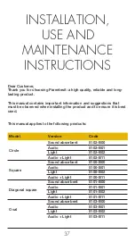 Preview for 39 page of arper Parentesit Circle Audio + Light 5102-B11 Installation, Use And Maintenance Instructions