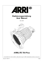 Preview for 1 page of ARRI ARRILITE 750 Plus User Manual