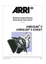 Preview for 1 page of ARRI ARRISUN 5 Operating Instruction