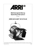 ARRI DAYLIGHT 18/12 PLUS Operating Instructions Manual предпросмотр