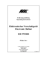 ARRI EB 575/800 Operating Instructions Manual preview