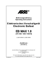 Предварительный просмотр 1 страницы ARRI EB MAX 1.8 Operating Instructions Manual