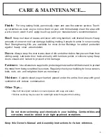 Preview for 5 page of Arrow Group Industries 697.68618    instruc Owner'S Manual & Assembly Instrucowner'S Manual & Assembly Instructions