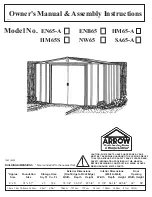 Arrow Group Industries EN65-A Series Owner'S Manual & Assembly Instructions preview