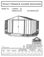 Arrow Storage Products 697.68103-B Owner'S Manual & Assembly Instructions предпросмотр