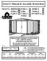 Arrow Storage Products 697.68537-A Owner'S Manual & Assembly Instructions предпросмотр