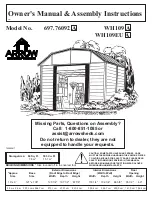 Preview for 1 page of Arrow Storage Products 697.76092 Owner'S Manual & Assembly Instructions