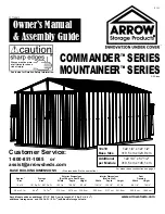 Arrow Storage Products Commander series Owner'S Manual & Assembly Manual preview