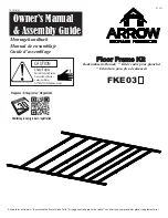 Preview for 1 page of Arrow Storage Products FKE03 Series Owner'S Manual & Assembly Manual