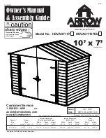 Preview for 1 page of Arrow Storage Products HDVAGY107 Series Owner'S Manual & Assembly Manual