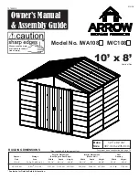 Preview for 1 page of Arrow Storage Products IWA108 Owner'S Manual & Assembly Manual