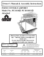 Предварительный просмотр 1 страницы Arrow Storage Products PC1010 Owner'S Manual & Assembly Instructions