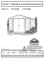 Arrow Storage Products PM108 Owner'S Manual & Assembly Instructions preview