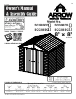 Arrow Storage Products Select SCG88BG Owner'S Manual & Assembly Manual preview