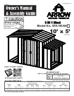 Preview for 1 page of Arrow Storage Products SFA105AN Owner'S Manual & Assembly Manual