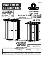 Preview for 1 page of Arrow Storage Products Spacemaker CY43JB22 Owner'S Manual & Assembly Manual