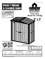 Предварительный просмотр 1 страницы Arrow Storage Products SpaceMaker PS63 Owner'S Manual & Assembly Manual