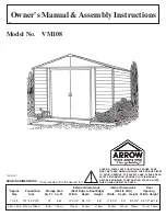 Preview for 1 page of Arrow Storage Products VM108 Owner'S Manual & Assembly Instructions