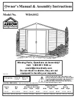 Preview for 1 page of Arrow Storage Products WDA1012 Owner'S Manual & Assembly Instructions