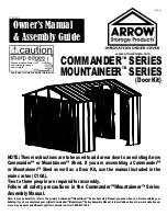 Arrow COMMANDER SERIES Owner'S Manual And Assembly Manual preview