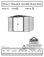 Arrow ED86 Owner'S Manual & Assembly Instructions preview