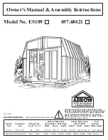 Preview for 1 page of Arrow ES109 Owner'S Manual & Assembly Instructions