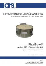 ARS Automation FlexiBowl 350 Instructions For Use Manual предпросмотр