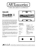 Art CleanBOX II Specifications preview