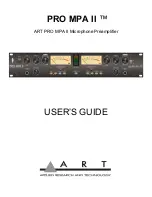 Предварительный просмотр 1 страницы Art PRO MPA II User Manual