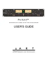 Preview for 1 page of Art Pro VLA II User Manual