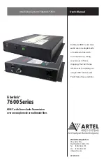 Artel Fiberlink 7600 Series User Manual preview