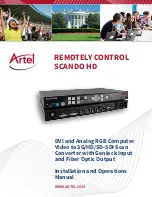 Artel SCANDO HD Installation And Operation Manual preview