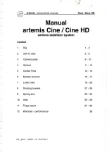 Preview for 2 page of Artemis Cine Manual