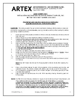 Предварительный просмотр 1 страницы ARTEX A3-06-3003 Installation Instructions