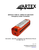 Preview for 1 page of ARTEX ELT C406-N Description, Operation, Installation And Maintenance Manual