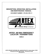 Preview for 1 page of ARTEX G406-4 Description, Operation, Installation And Maintenance Manual