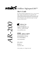 Arthrex Highspeed 200 User Manual preview